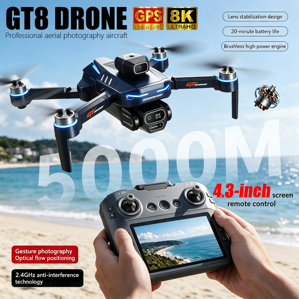 Drone Rc Foldable - NEW GT8 HD RC Drone 4K