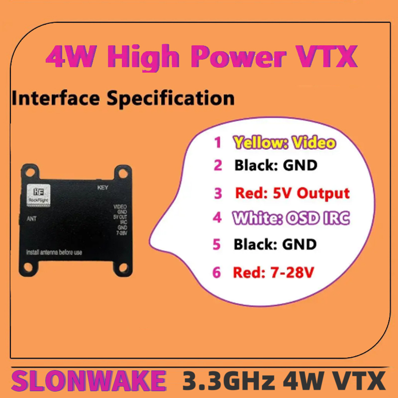 SLONWAKE FPV 3.3G 16CH 4000mW  - Drone Rc Transmitter And Receiver 评论和价格