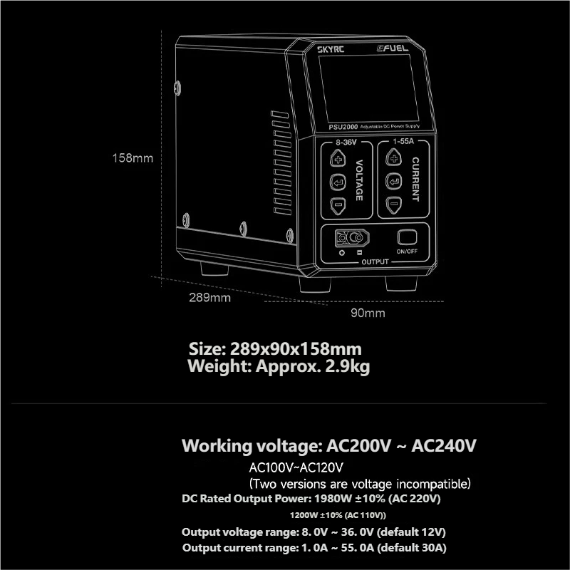 SKYRC PSU2000 1980W Adjustable - Drone Rc 评论和价格