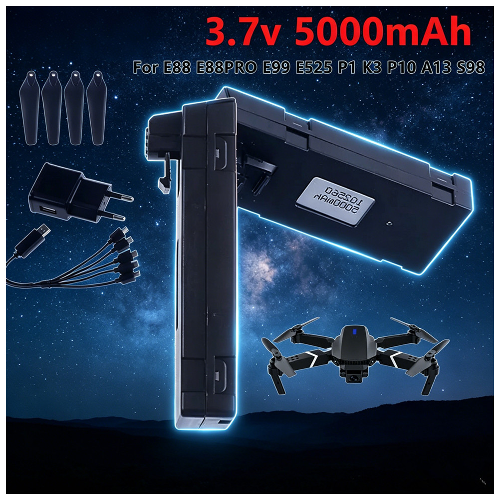3.7V 5000mAh Rechargeable Li-i - Drone Rc E99 Pro 评论和价格