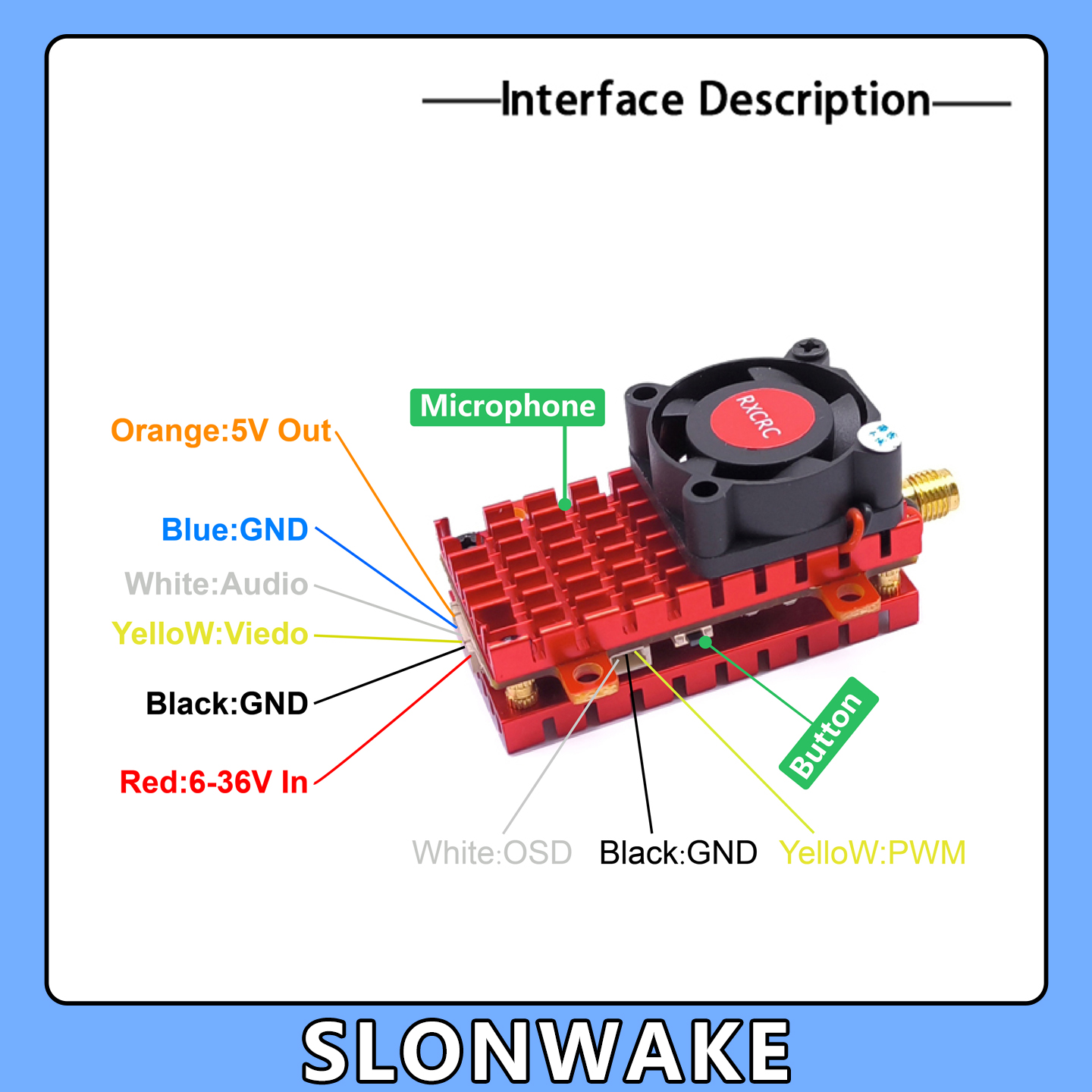 SLONWAKE 5.8G 2W VTX FPV 1800T - Joystick Rc Drone 评论和价格
