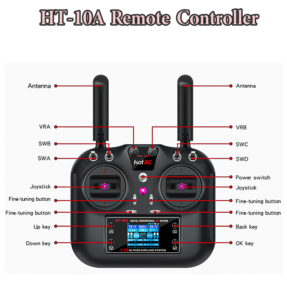 Hotrc HT-10A 2.4G 10CH Transmi - Drone Rc Transmitter And Receiver 评论和价格