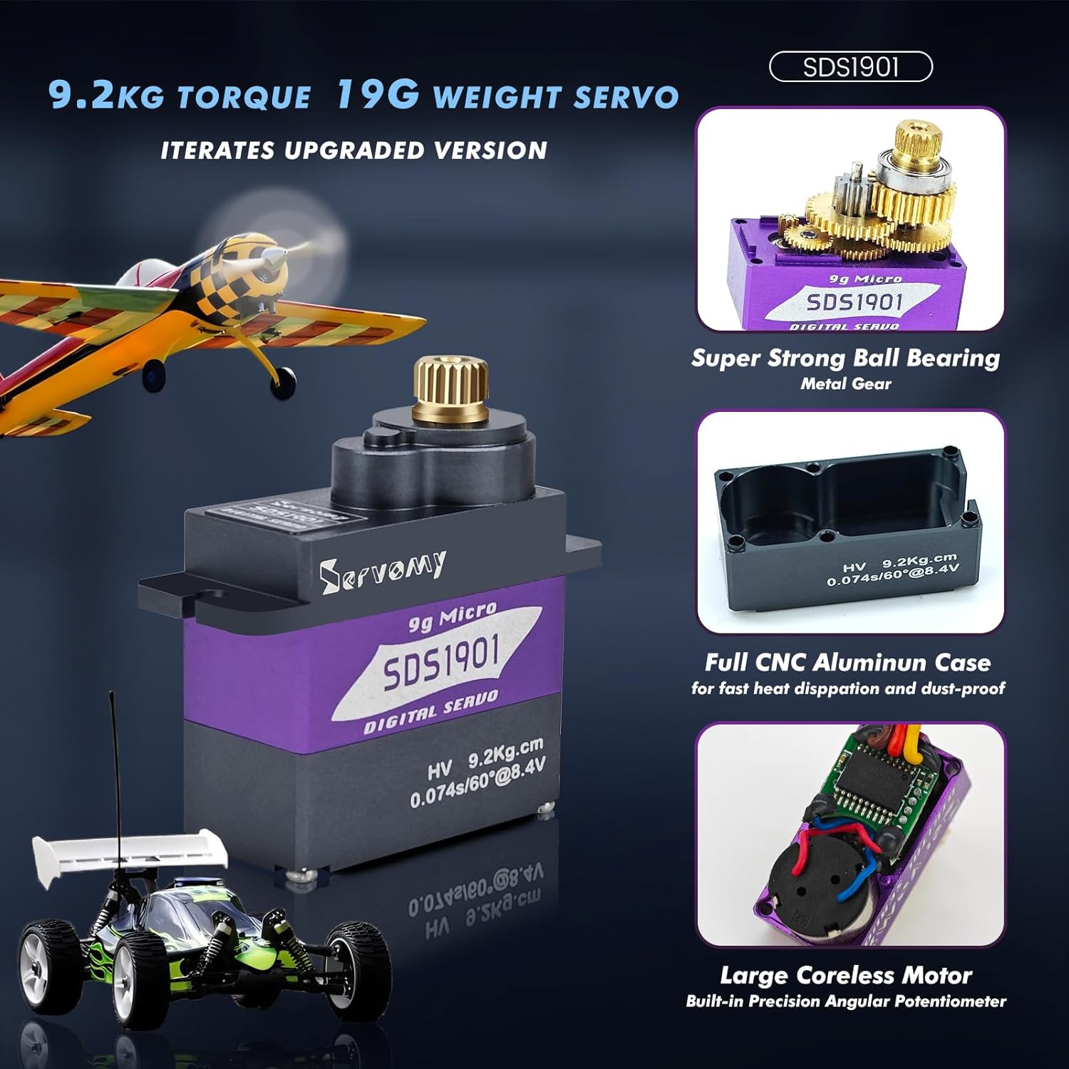 SERVOMY-SDS1901 Digital 9G Mic - Drone Rc Car 评论和价格