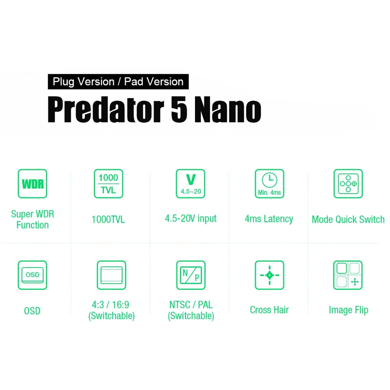 FOXEER Predator V5 Nano 1000TV - Drone Vs Rc Helicopter 评论和价格